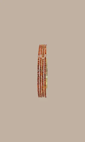 Orange Stonework Bangles