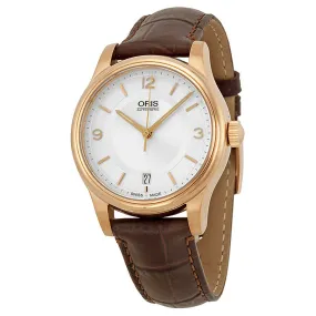 Oris Classic Date Silver Dial Brown Leather Men's Watch 733-7578-4831LS 01 733 7578 4831-07 6 18 10