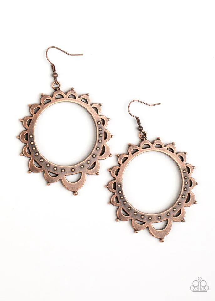 Paparazzi Earring ~ Casually Capricious - Copper