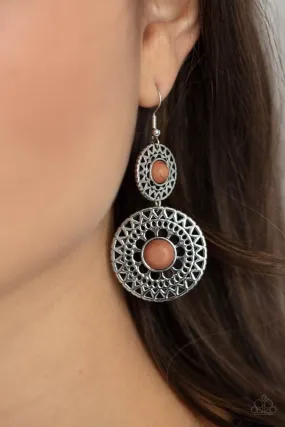 Paparazzi Earring ~ Sunny Sahara - Brown