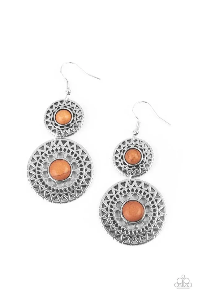 Paparazzi Earring ~ Sunny Sahara - Brown