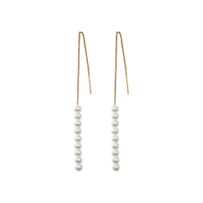 Pearl Drop Threader Earrings