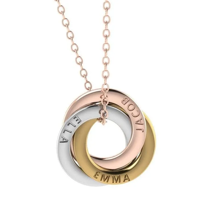 Personalised Russian Ring Necklace Gold