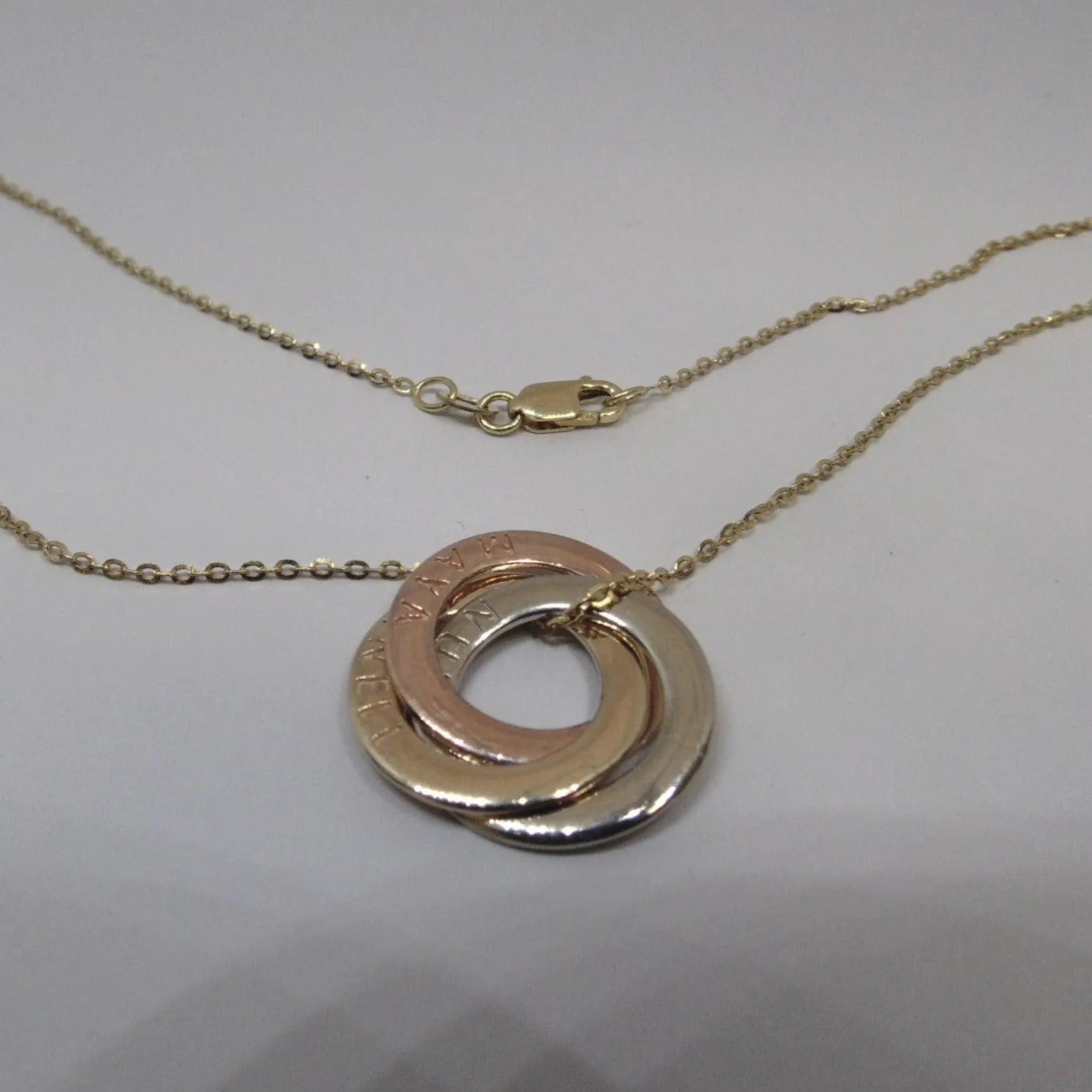 Personalised Russian Ring Necklace Gold