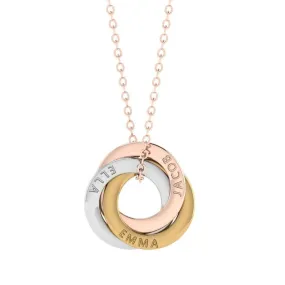 Personalised Russian Ring Necklace Gold