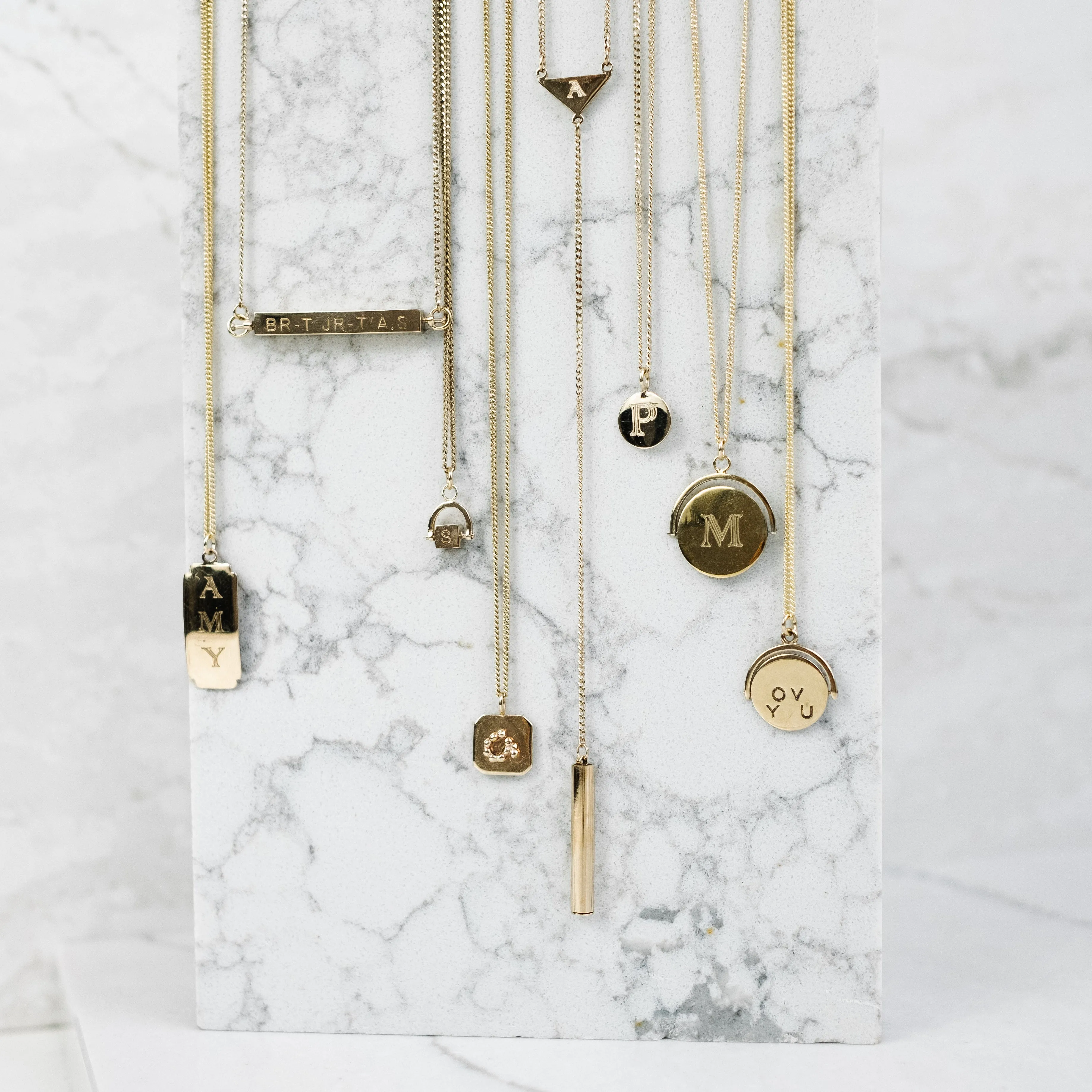 Personalised Spinning Cube Pendant necklace