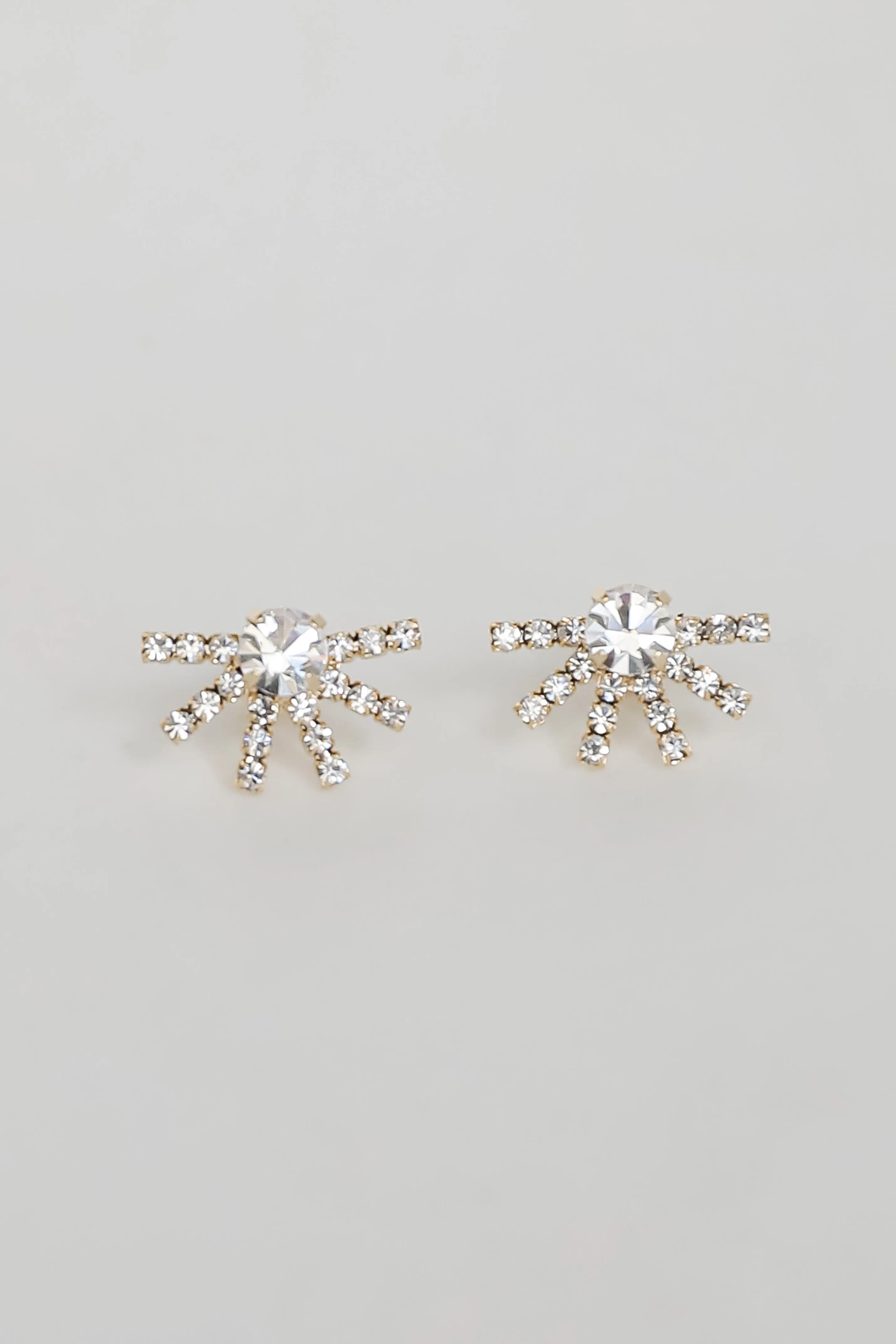 Phoebe Gold Rhinestone Sunburst Stud Earrings