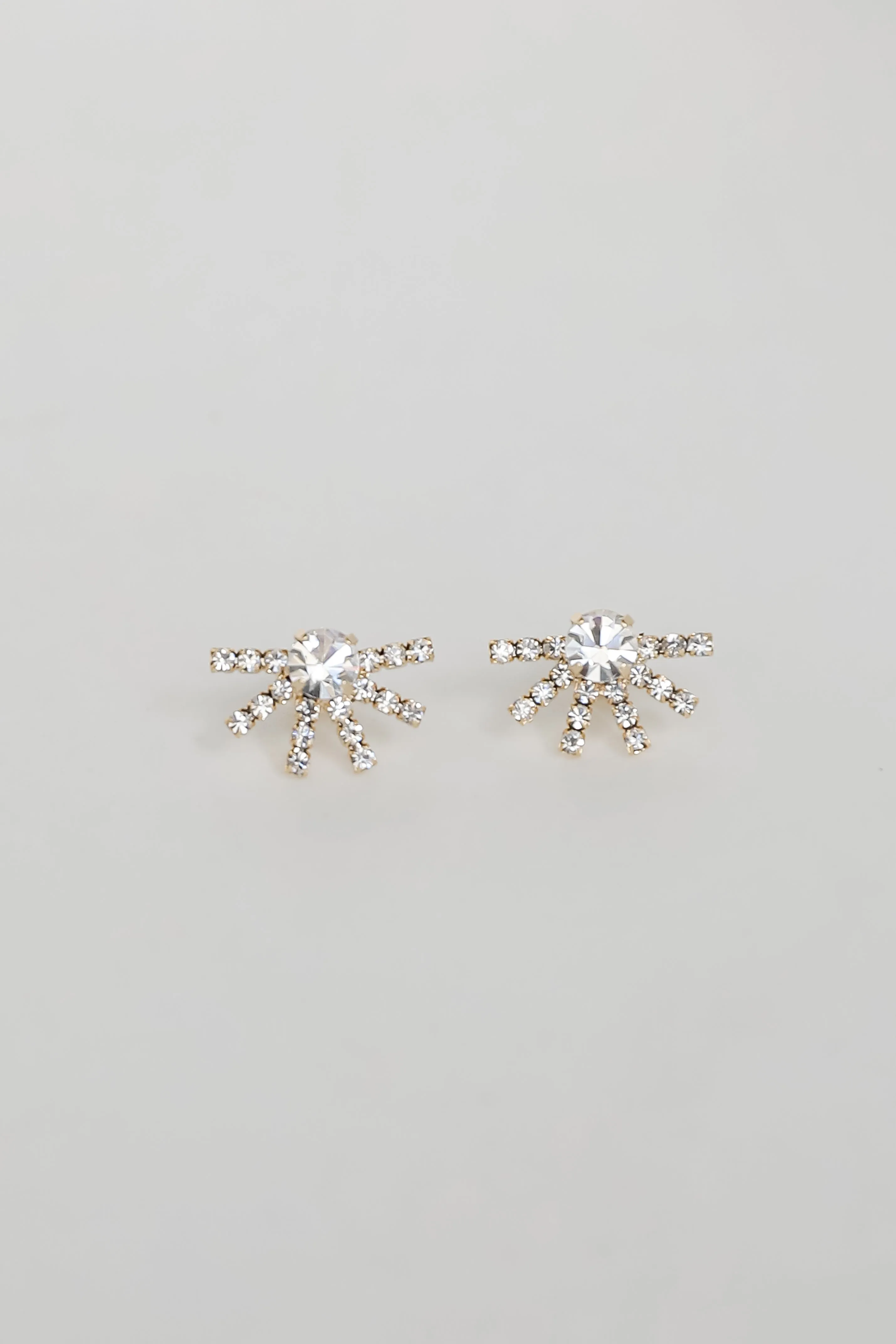 Phoebe Gold Rhinestone Sunburst Stud Earrings