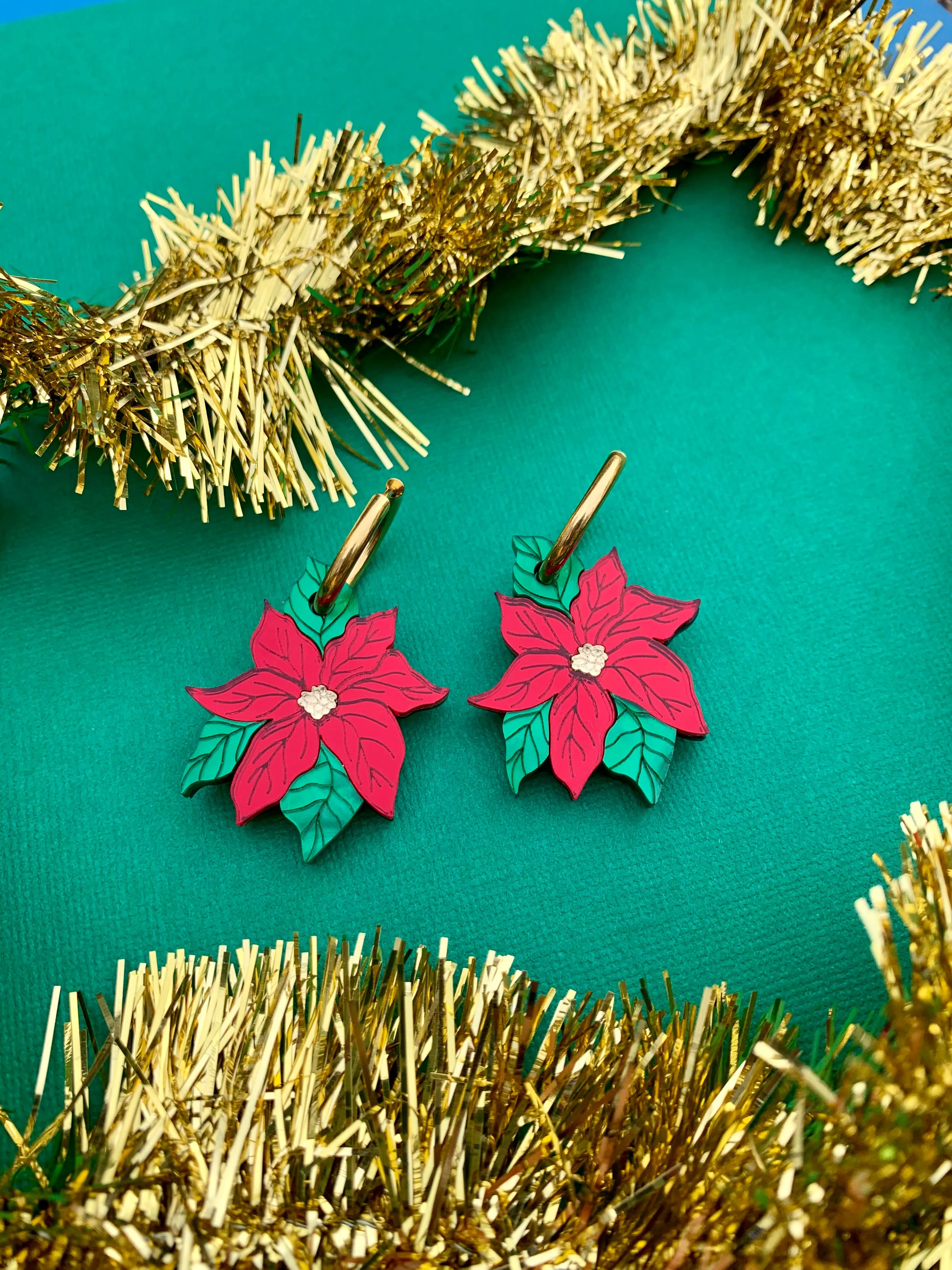 Poinsettia Earrings
