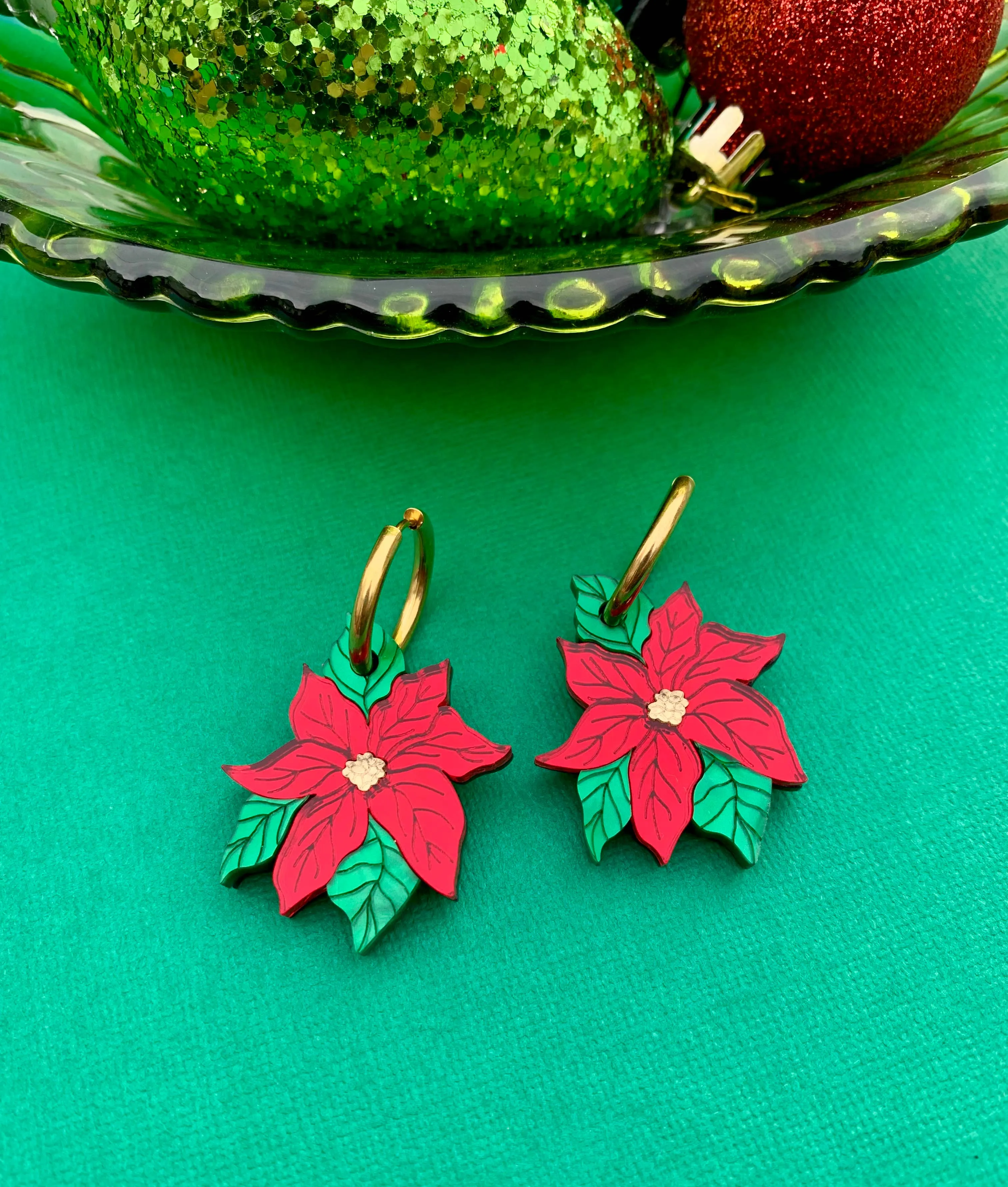Poinsettia Earrings