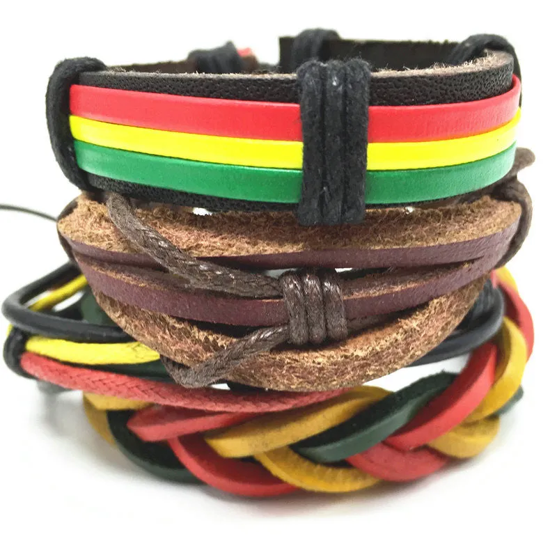 Punk Genuine Wrap Leather Bracelets Men For Women Cuff Jewelry Accessories