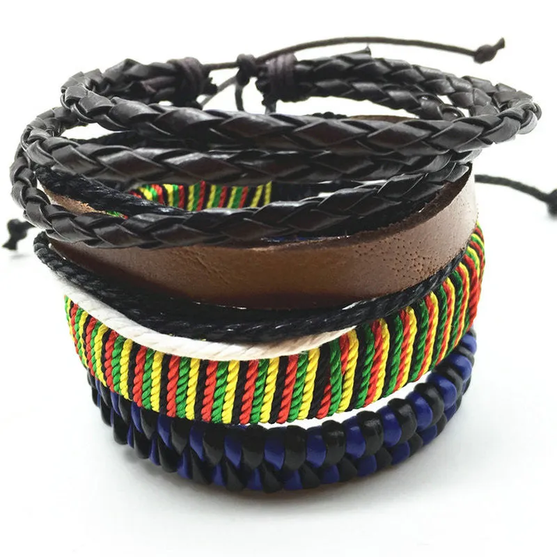 Punk Genuine Wrap Leather Bracelets Men For Women Cuff Jewelry Accessories