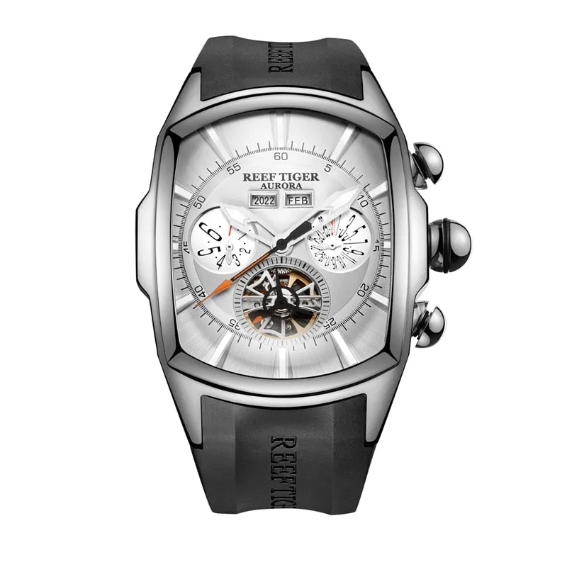 Reef Tiger/RT Top Brand Luxury Big Watch Blue Dial Mechanical Tourbillon Sport Watches Relogio Masculino RGA3069