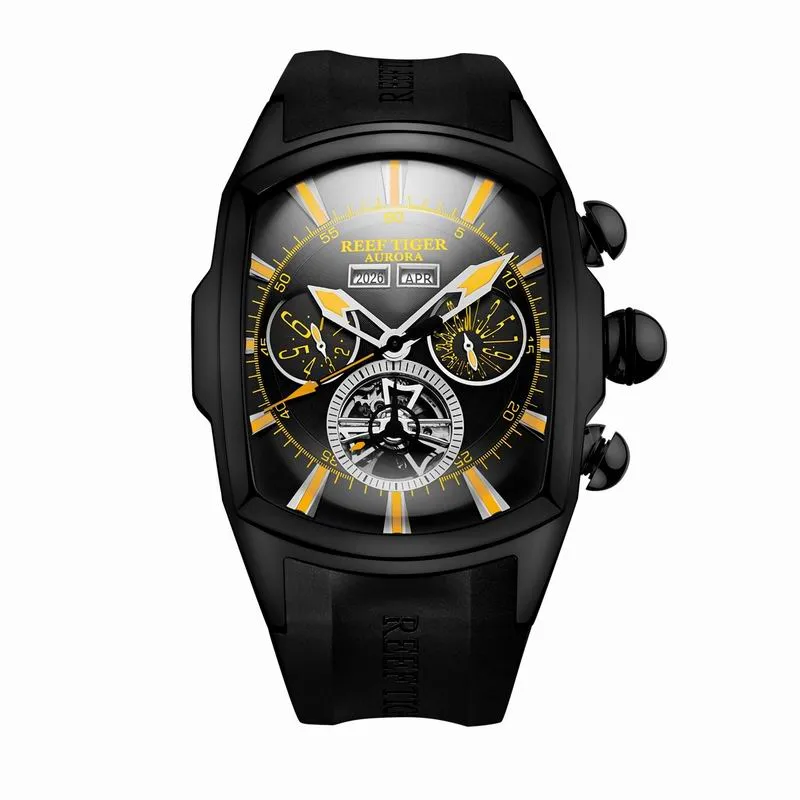 Reef Tiger/RT Top Brand Luxury Big Watch Blue Dial Mechanical Tourbillon Sport Watches Relogio Masculino RGA3069