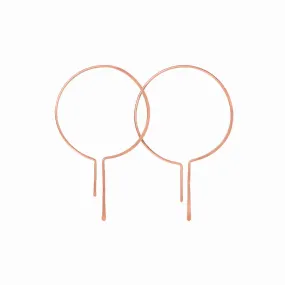Rose Gold Drop Hoops