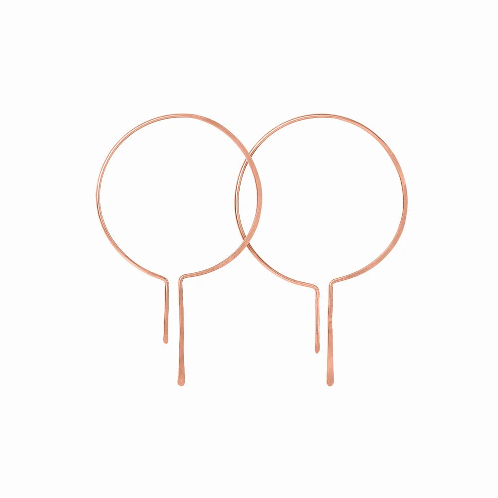 Rose Gold Drop Hoops