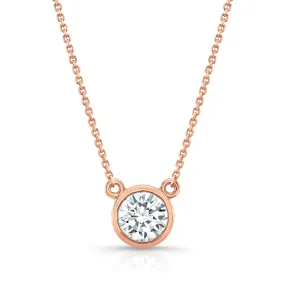 Round (full Cut) Diamond Solitaire Pendant In A Platinum Bezel Centered Setting, 0.55ct. T.w. (hi, Si1-si2)