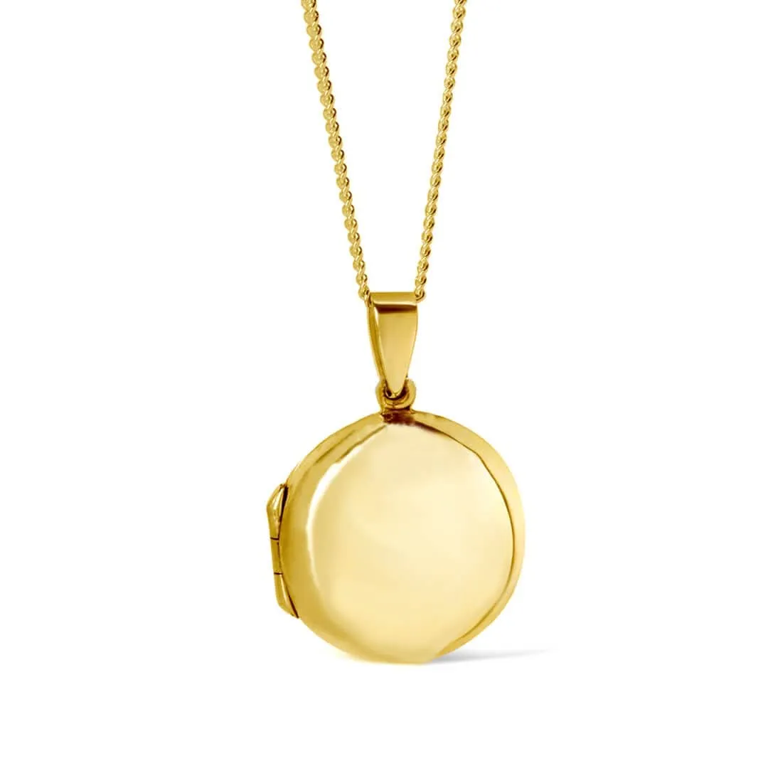 Round Locket Necklace | Gold