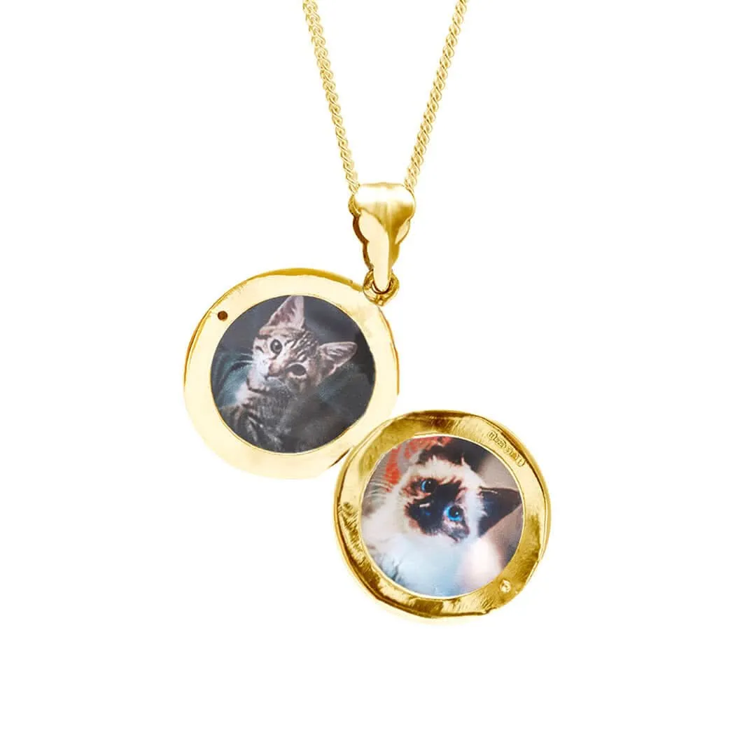 Round Locket Necklace | Gold
