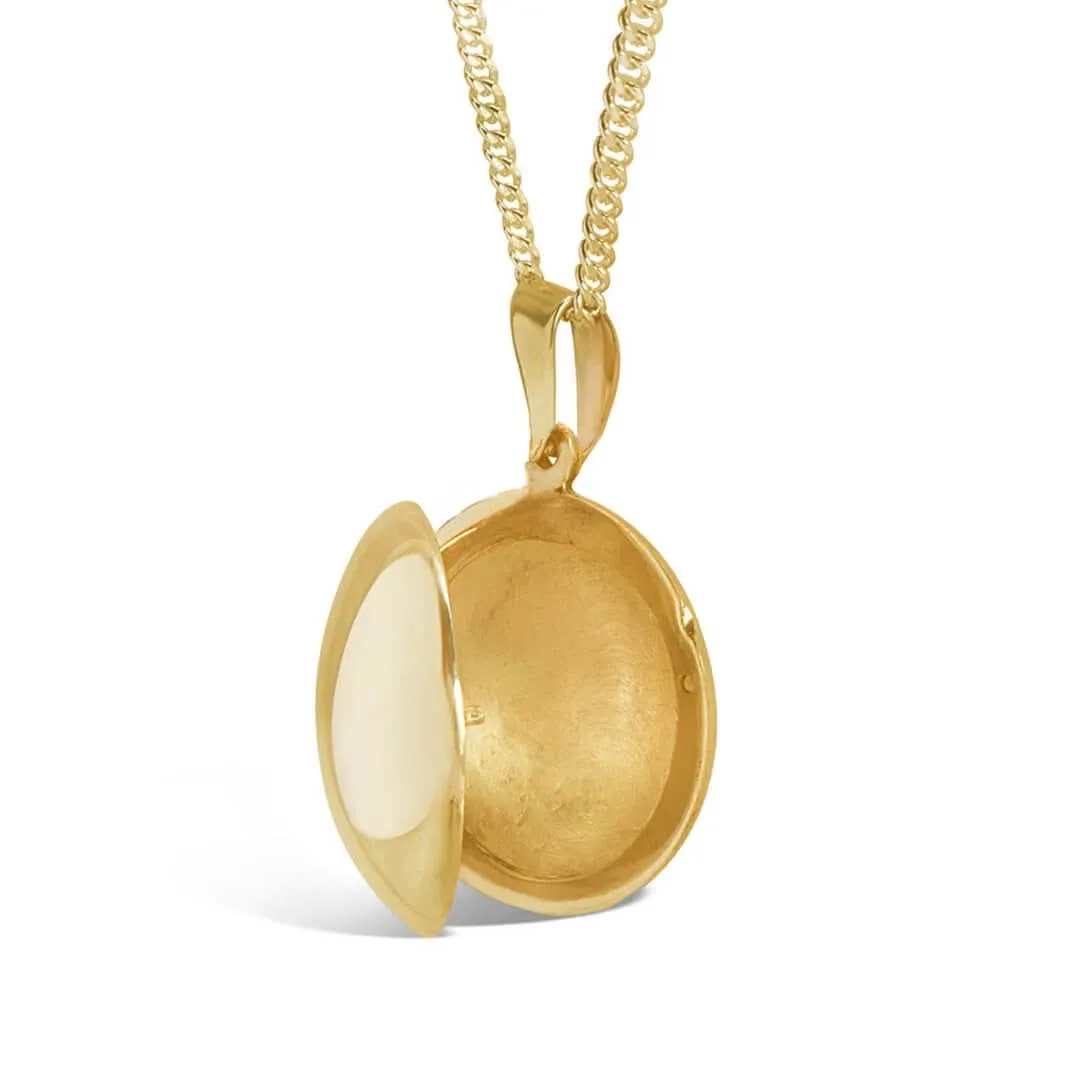 Round Locket Necklace | Gold