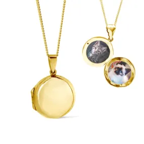 Round Locket Necklace | Gold
