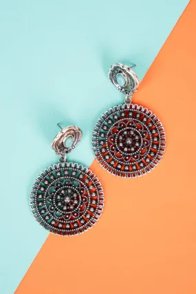 SALE! Medero Turquoise and Silvertone Earrings