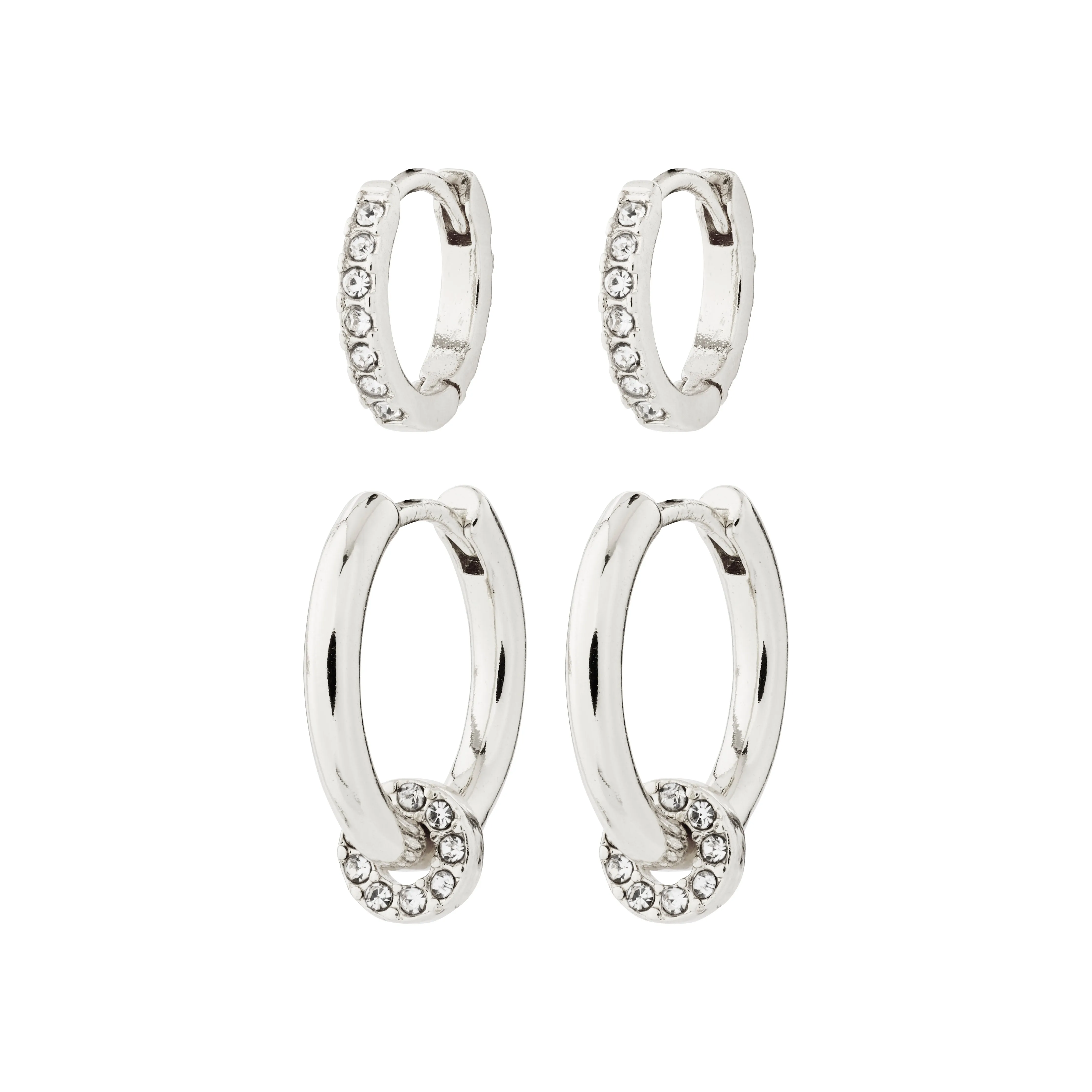 SCOTTIE earrings 2-in-1 set silver-plated