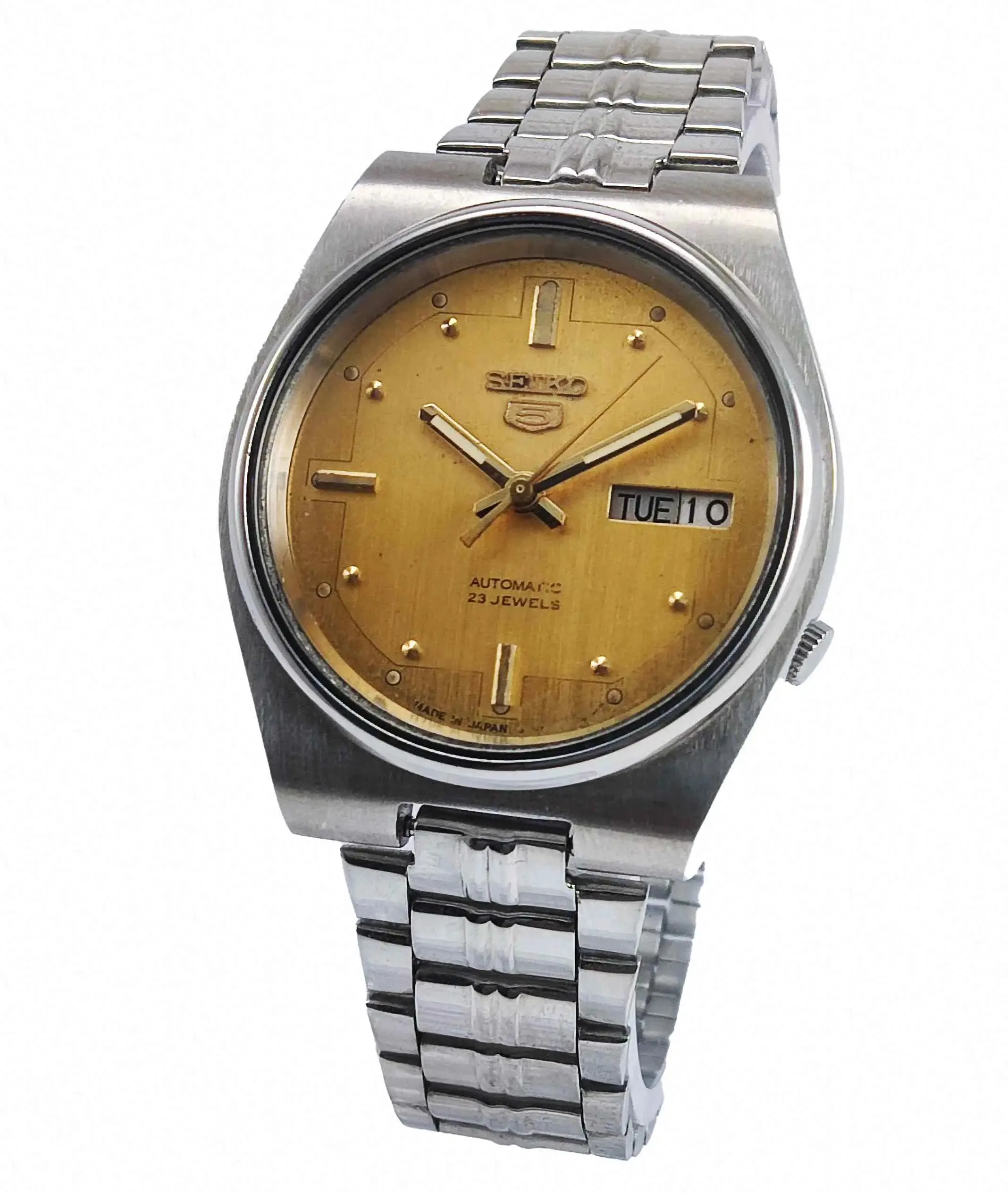 Seiko 5 Automatic 7009A  17 Jewels Golden Dial Men's Watch