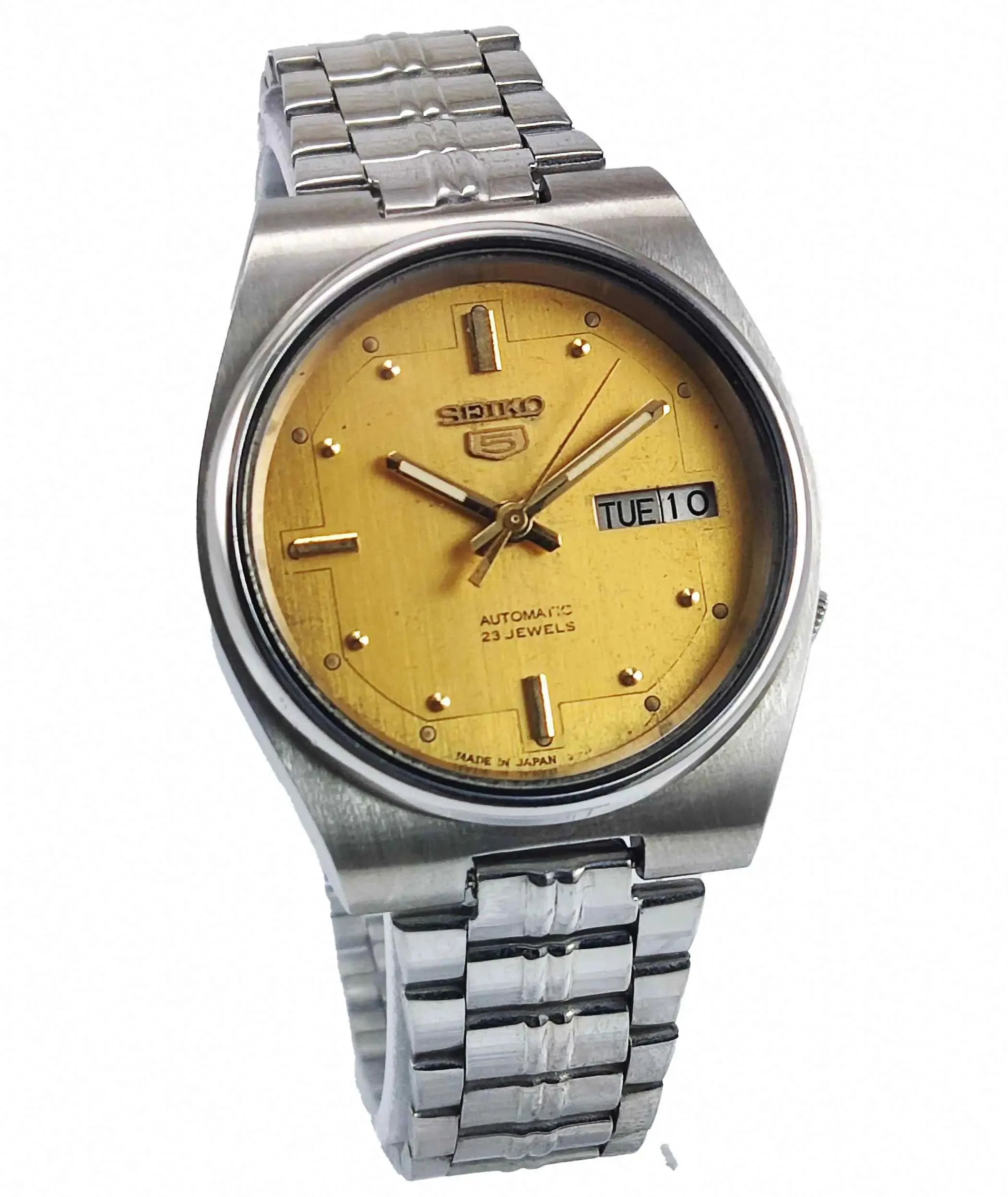 Seiko 5 Automatic 7009A  17 Jewels Golden Dial Men's Watch