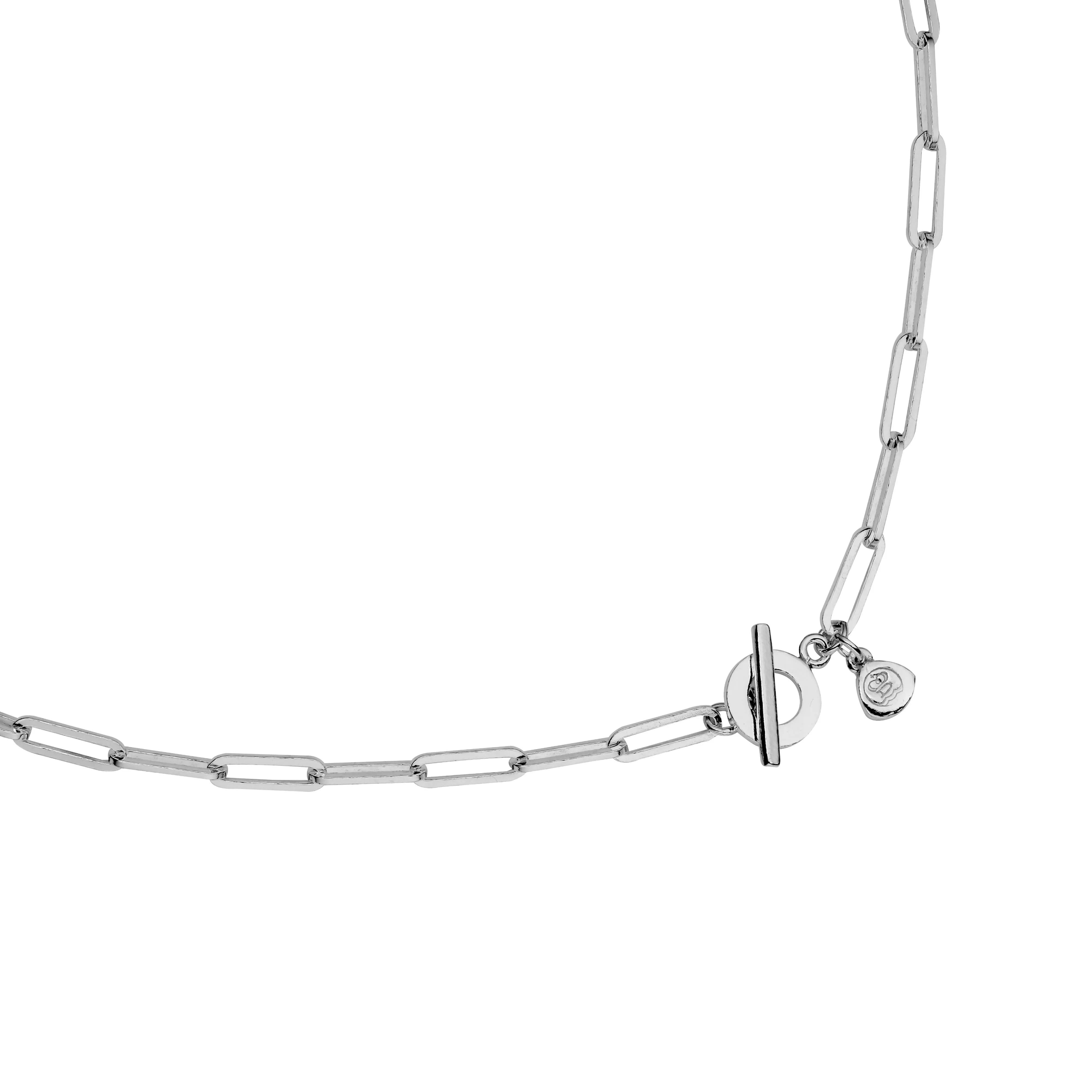 Silver & Gold Large Moon Trace Chain Necklace