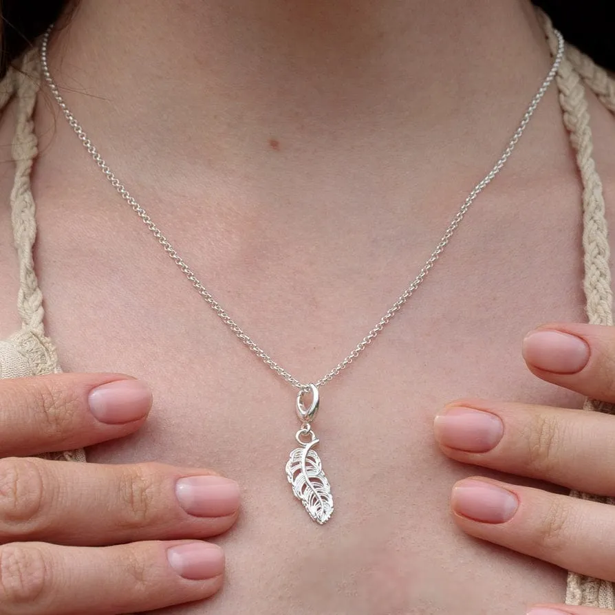 Silver Feather Charm