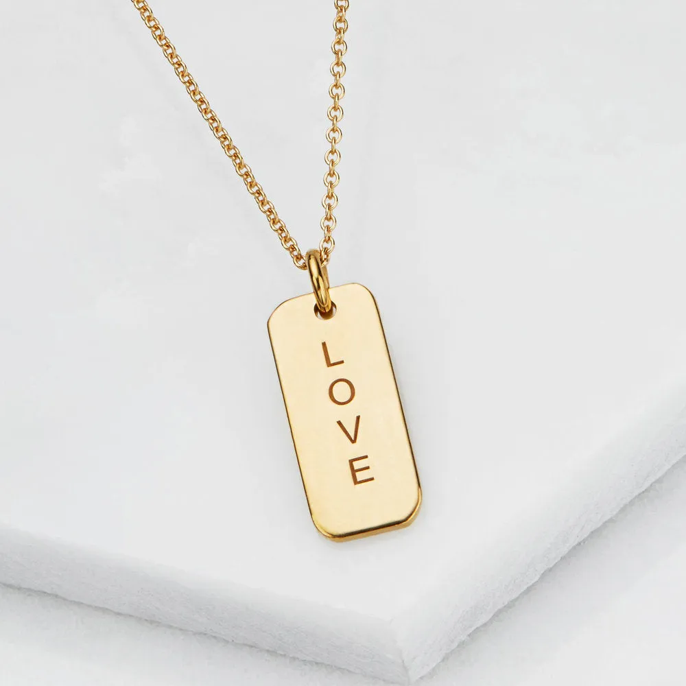 Silver Personalised Tag Necklace