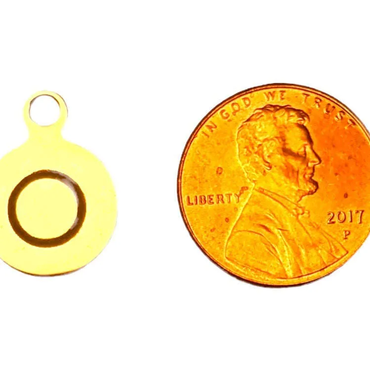 Silver Round Initial Charm - Letter O
