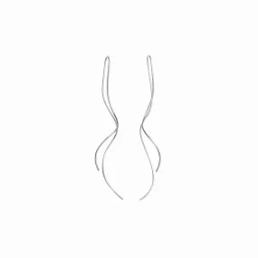 Silver Squiggle Threader Earrings