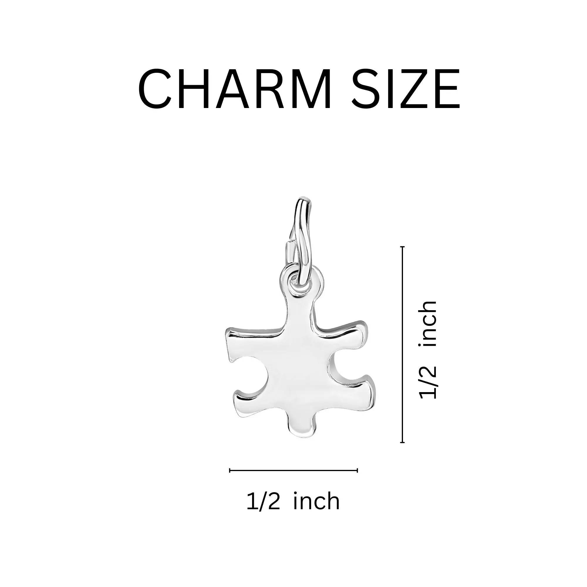 Small Puzzle Piece Autism Leather Cord Bracelets