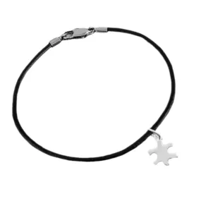 Small Puzzle Piece Autism Leather Cord Bracelets