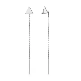 Solid 925 Sterling Silver Triangle Threader Earrings