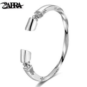 Solid 925 Sterling Silver Viking Bracelet Men Vintage Rock Silver Cuff Bangle Open Bracelets Biker Men's Jewelry