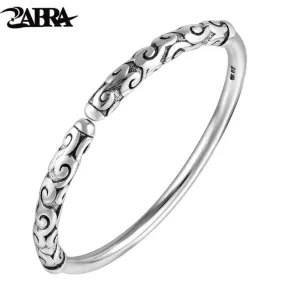 Solid Thai Silver Vintage Bracelet for Men Chinese Movie Monkey King Relief Gold Cudgel Men 999 Sterling Silver Jewelry