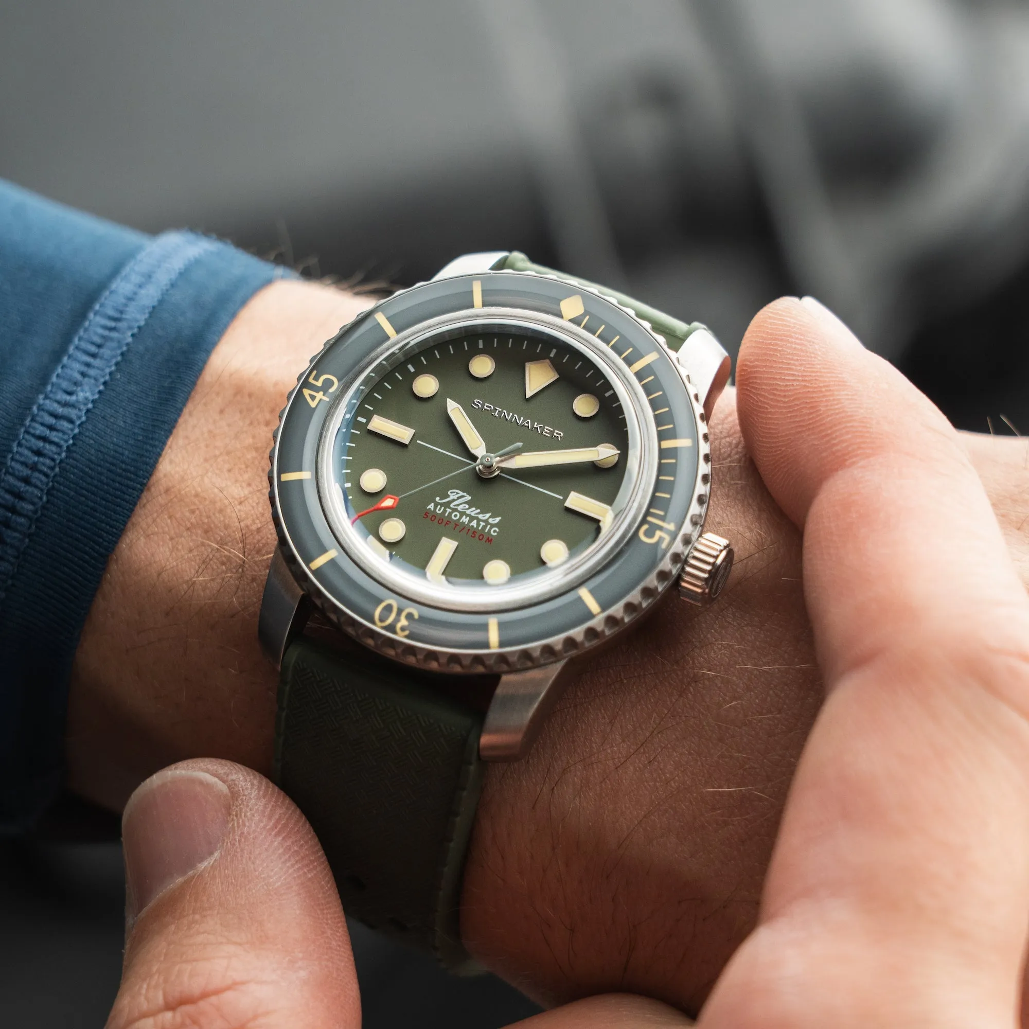 Spinnaker Fleuss 40 Automatic 145TH Limited Edition Fern Grey Men's Watch SP-5133-88