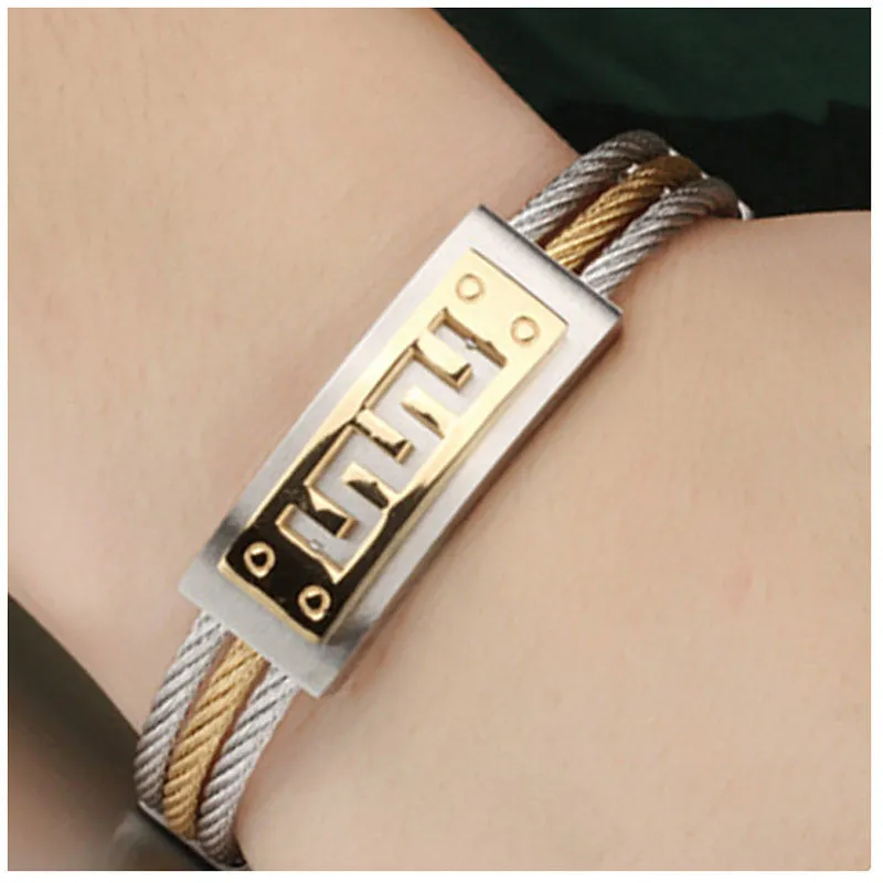 Stainless Steel Jewelry Luxury Bracelets For Men Fashion Gold Silver Color Men's Bangle Bracelet Birthday Gift