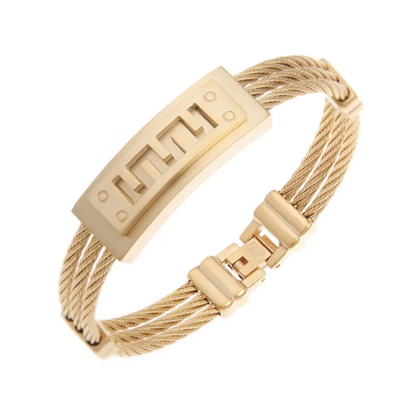 Stainless Steel Jewelry Luxury Bracelets For Men Fashion Gold Silver Color Men's Bangle Bracelet Birthday Gift