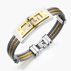 Stainless Steel Jewelry Luxury Bracelets For Men Fashion Gold Silver Color Men's Bangle Bracelet Birthday Gift
