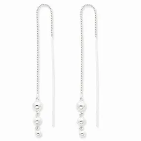 Sterling Silver Ball Threader Earrings