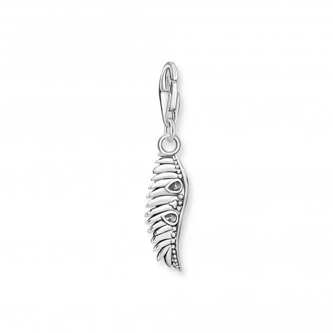 Sterling Silver Blue Stone Zirconia Phoenix Feather Charm 1905-644-1