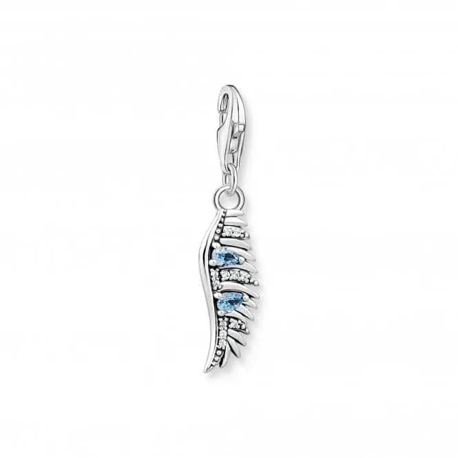 Sterling Silver Blue Stone Zirconia Phoenix Feather Charm 1905-644-1