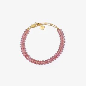 STRAWBERRY QUARTZ CANDY BEADS BRACELET