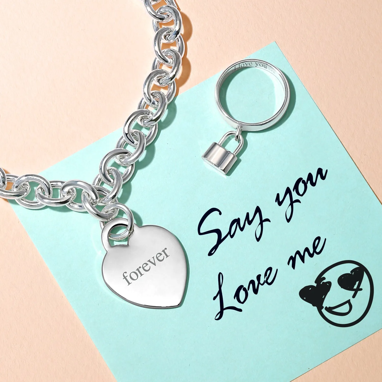 Substantial Heart Tag Pendant Necklace Sterling Silver 16" for Teens Made in Italy