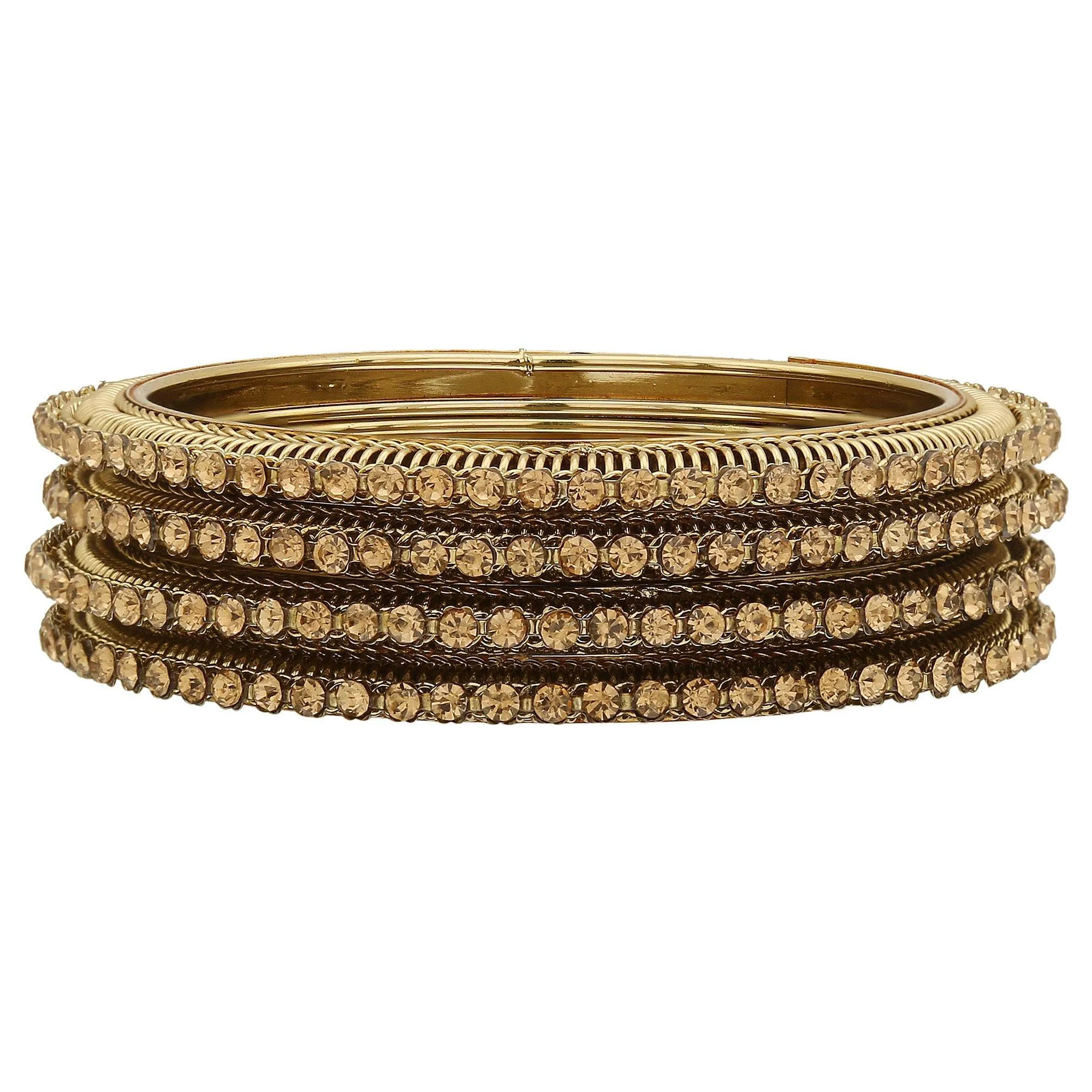 Sukriti Indian Handcrafted Gold tone Gold Bangles Party wear Jewelry for Women & Girls - Set of 4