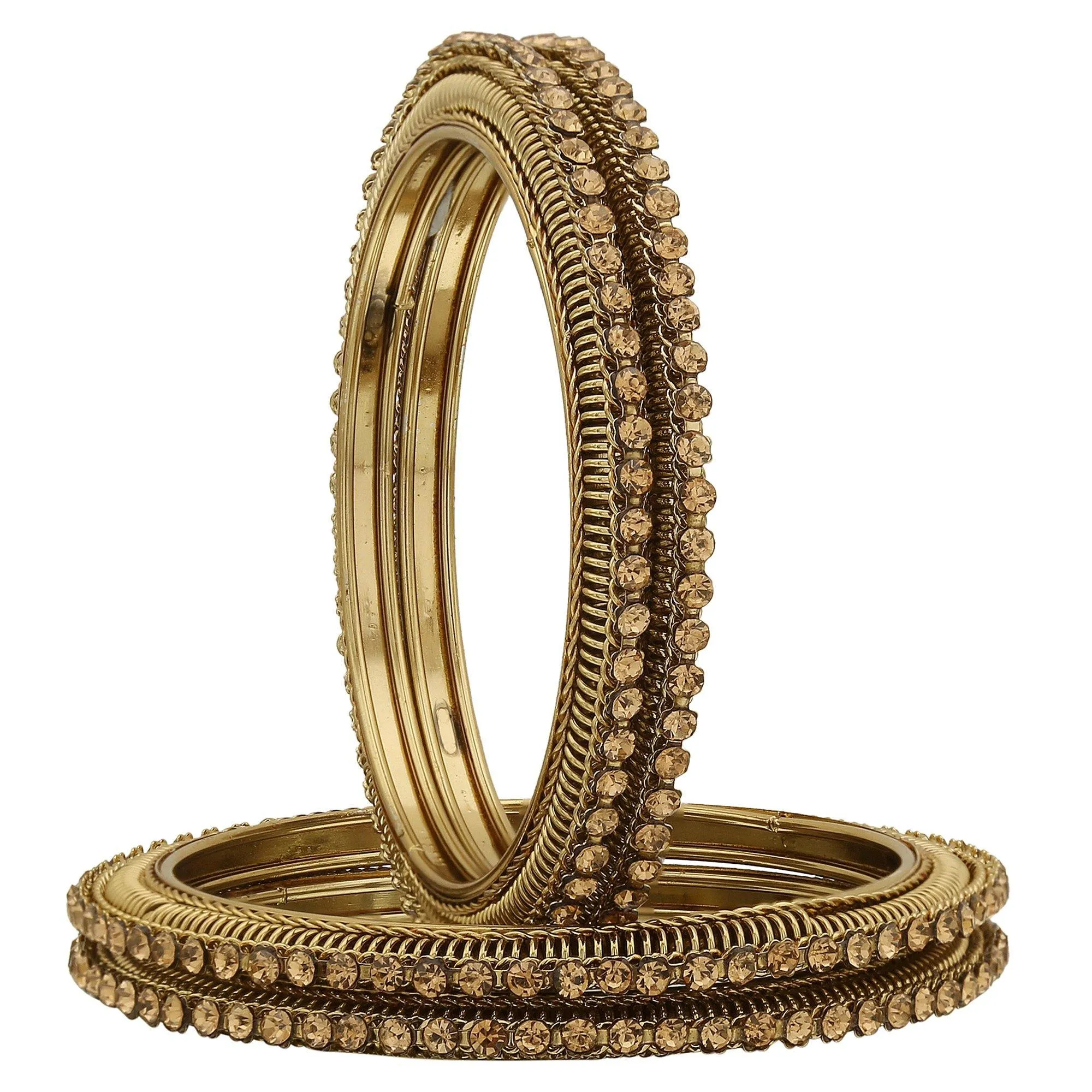 Sukriti Indian Handcrafted Gold tone Gold Bangles Party wear Jewelry for Women & Girls - Set of 4